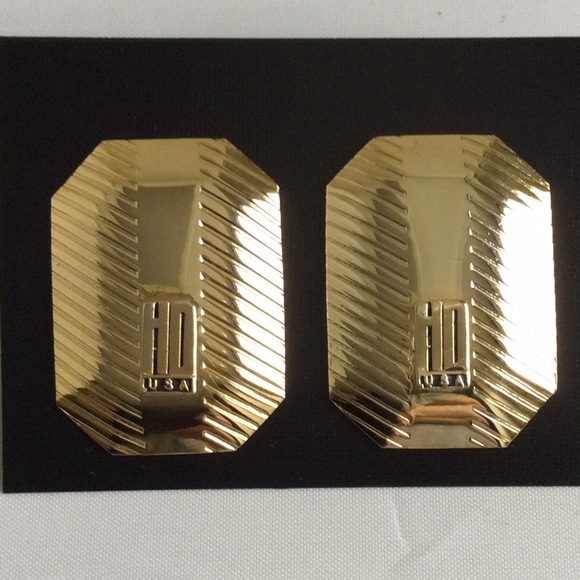 Vintage Harley-Davidson Gold Tone Post Earrings - Picture 1 of 5